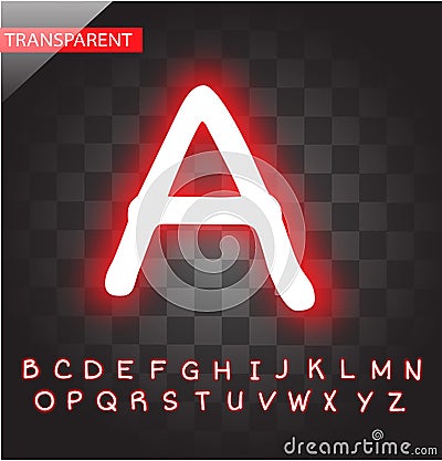 Neon red alphabet vector Vector Illustration