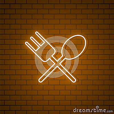 Neon restaurant symbol Vector Illustration