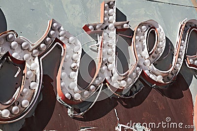 The Neon Sign Boneyard is the place where old classic Las Vegas Stock Photo