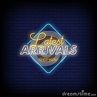 Latest Arrival Neon Signs Style Text Vector Vector Illustration