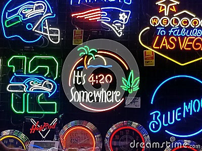 Neon Signs Stock Photo