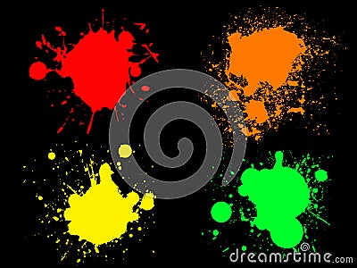 Neon Splats 1 Vector Illustration