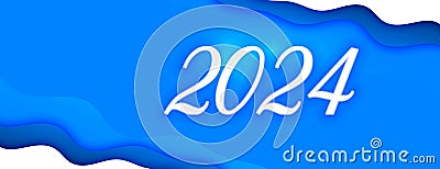 neon style 2024 new year event banner design Vector Illustration