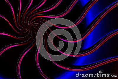 Neon Swirl Background. Elegant Glowing Spiral. Stock Photo