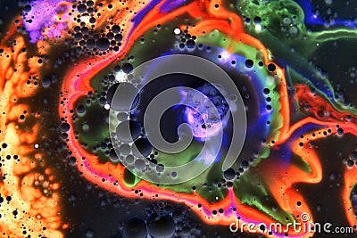 Neon swirls and bubbles Stock Photo