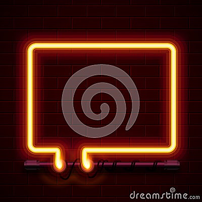 Neon symbol chat color red city signboard. Vector Illustration