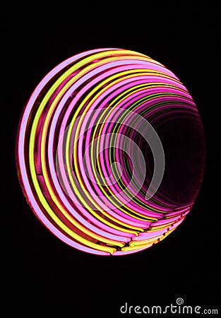 Neon tube tunnel Stock Photo