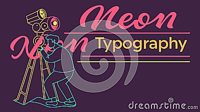 Neon typography Neon Typography, font style, neon letters, graphic typography, and neon font vector design Generative AI Vector Illustration