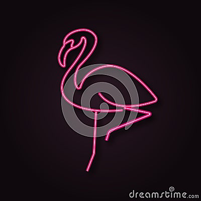 Neon vector flamingo Vector Illustration