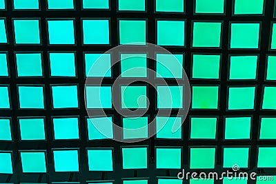 Neon vibrant green and aquamarine square tiles modern background Stock Photo