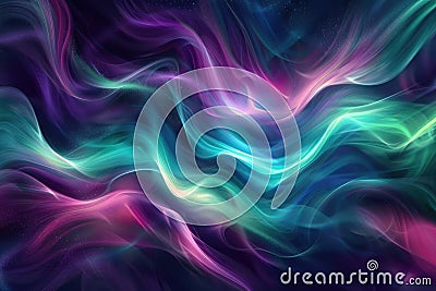 Neon Waves with vibrant colors, dynamic flow, creating a futuristic visual experience AIG62 Stock Photo