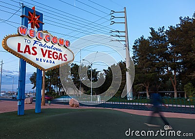The neon Welcome to Fabulous Las Vegas sign Stock Photo