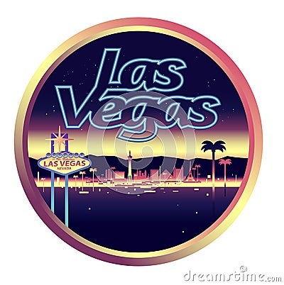 Las Vegas Nevada skyline Vector Illustration