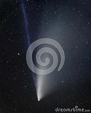 Neowise comet seen from northern hemisphere Stock Photo