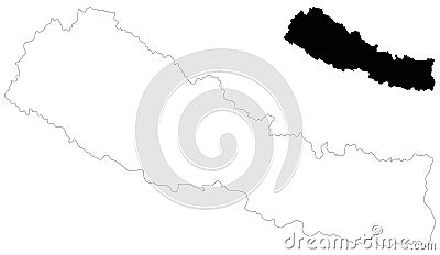 Nepal map - Federal Democratic Republic of Nepal Vector Illustration