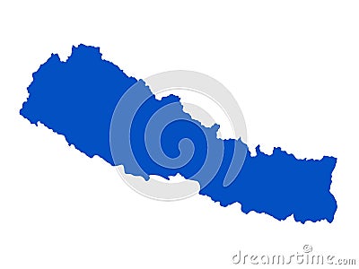 Nepal map - state of the Federal Democratic Republic of Nepal Stock Photo