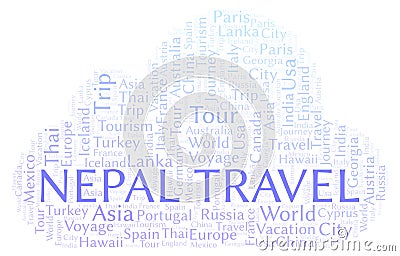 Nepal Travel word cloud. Stock Photo