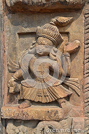 Nepalese fragment of Stone carving at Kathmandu Durbar Square, Nepal . Stock Photo