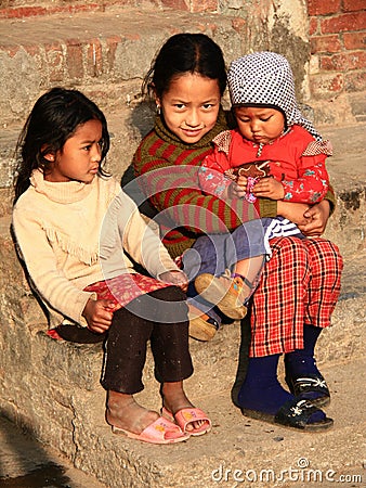 Nepalese girls Editorial Stock Photo