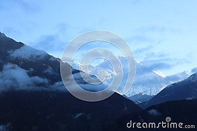 Nepalese mountain is a mountain Attract many climbers in nepal Stock Photo