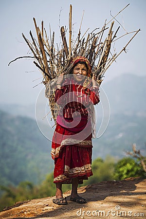 Nepalese peasant woman Editorial Stock Photo