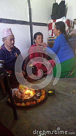 Nepali festival Dipawali bi tika Editorial Stock Photo