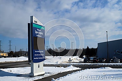 Nepean Sportsplex sign in Ottawa, Canada Editorial Stock Photo
