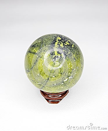 Green Jade Nephrite Sphere Natural Crystal Ball Stock Photo