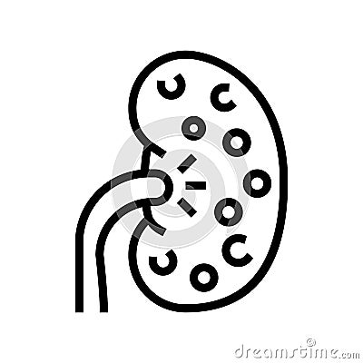 nephritis kidney line icon vector illustration Cartoon Illustration