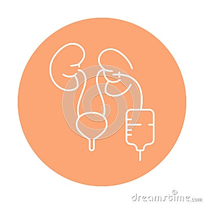 Nephrostomy color line icon. Human diseases. Vector Illustration