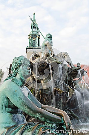 Neptunbrunnen Fountaine of Neptune in Berlin, Germany Stock Photo