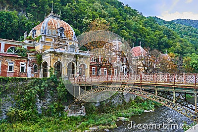 Neptune Baths abandoned in Baile Herculane Stock Photo