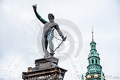Neptune Fountain at Frederiksborg Castle Stock Photo