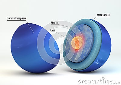 Neptune inner structure for science Stock Photo