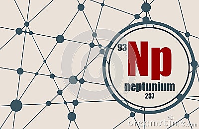 Neptunium chemical element. Vector Illustration