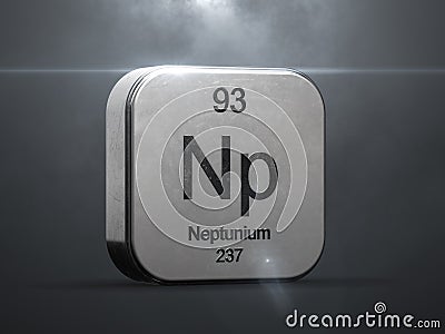 Neptunium element from the periodic table Stock Photo