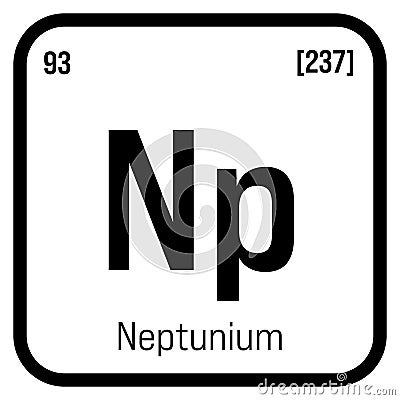 Neptunium, Np, periodic table element Stock Photo
