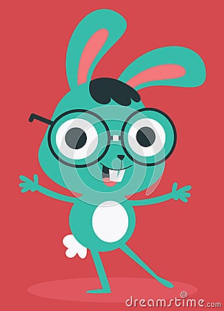 Nerd Bunny Wearing Glasses Stock Vector - Image: 68281717