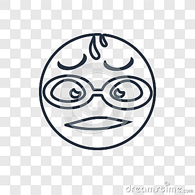 Nerd concept vector linear icon isolated on transparent background, Nerd concept transparency logo in outline style Vector Illustration