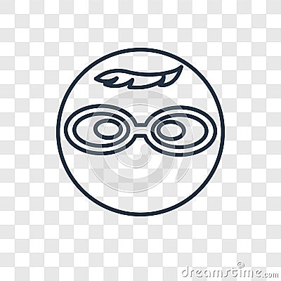 Nerd concept vector linear icon isolated on transparent background, Nerd concept transparency logo in outline style Vector Illustration