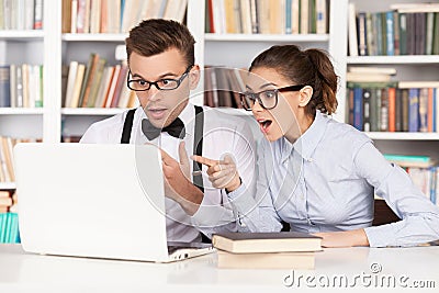 Nerd couple. Stock Photo