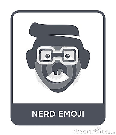 nerd emoji icon in trendy design style. nerd emoji icon isolated on white background. nerd emoji vector icon simple and modern Vector Illustration