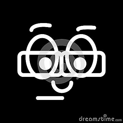 Nerd emoticon. vector smiley. Vector Illustration