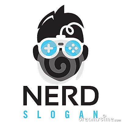 Nerd Gaming Logo Vector Illustration