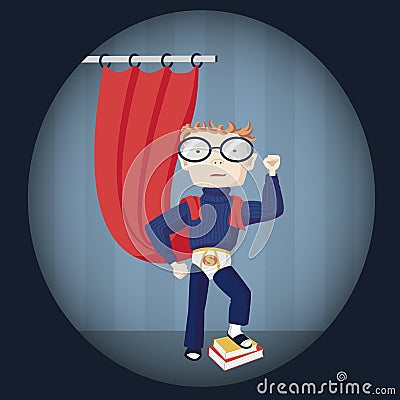 Nerd superhero Vector Illustration