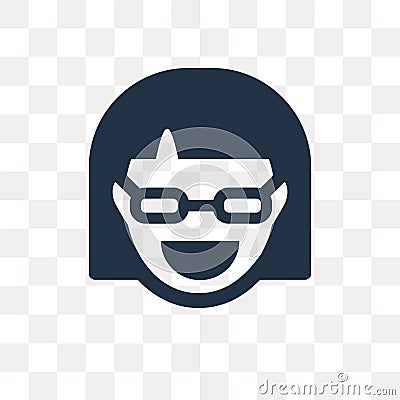 Nerd vector icon isolated on transparent background, Nerd trans Vector Illustration