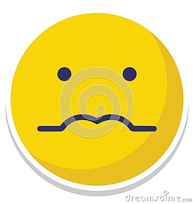 nerdy, baffled emoticon Vector Isolated Icon which can easily modify or edit Vector Illustration