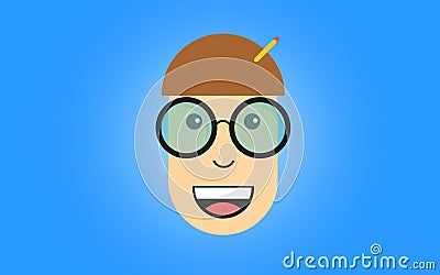 Nerdy Face Vector Illustration