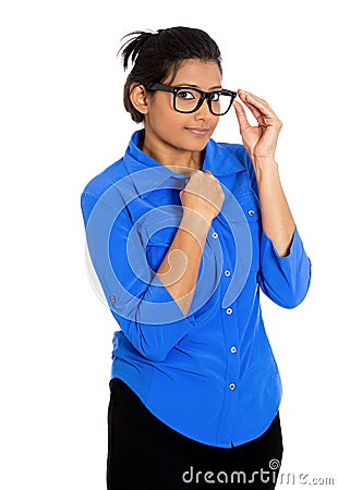 Nerdy woman Stock Photo