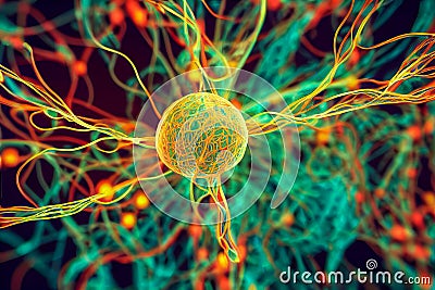 Nerve pathways in the human body illustration Cartoon Illustration